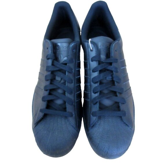 Adidas Men's Superstar Leather Shoes Core Triple Black Sizes NIB EG4957 - Picture 3 of 5